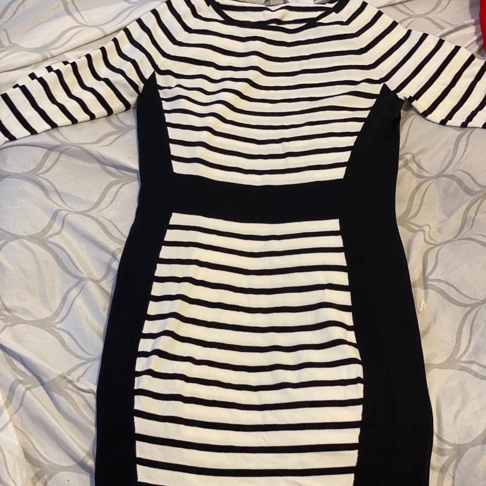 Black/ white pin striped H&M dress